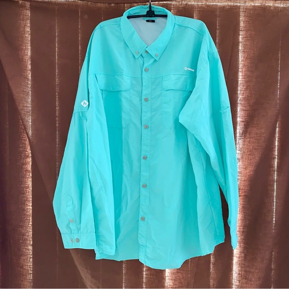 Men's Mint / Seafoam Green Button Long Sleeve Shirt size XXL - Picture 1 of 8